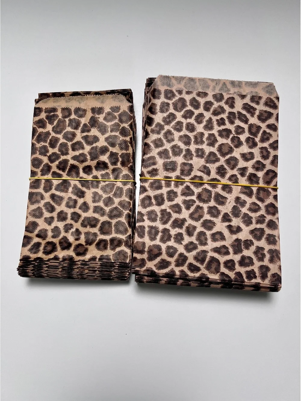 Qty 500~2 sizes~Leopard Animal Print Party Jewelry Favor Treat Paper Gift Bags
